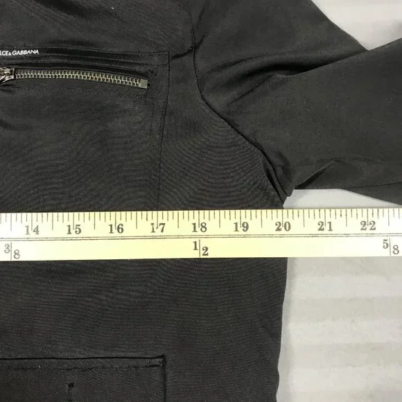Dolce & Gabbana Jacket Mens 46 Black Made in Italy Utility Zip Pockets Lined - Picture 7 of 12